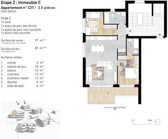 739 – Appartement 3.5 pièces – 770000CHF – 97m²