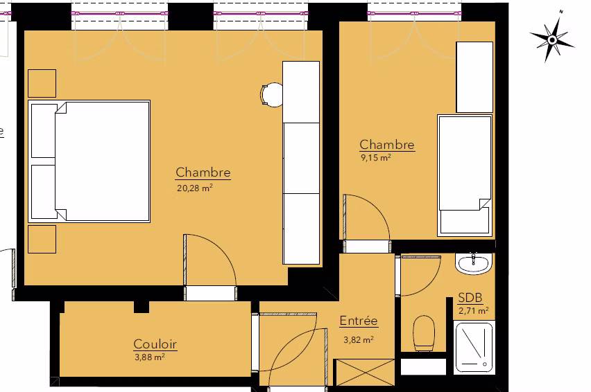 2315 – Appartement – 2.5pièces – 340000CHF – 50 m²